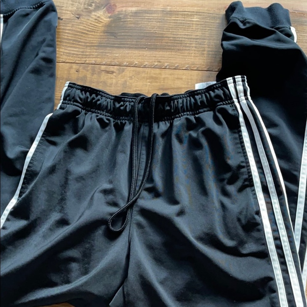 Adidas Track Pants Blavk /White Small cuffed Ankle